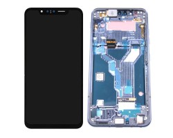 Kijelző LG G8s ThinQ (LMG810EAW) (lcd, érintőpanel, átvezető fóliával, előlap kerettel) kék ACQ9145332